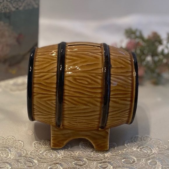 Vintage glazed ceramic Beer Barrel “Cuss Box” “swear jar” piggy bank (humour) - Picture 4 of 12